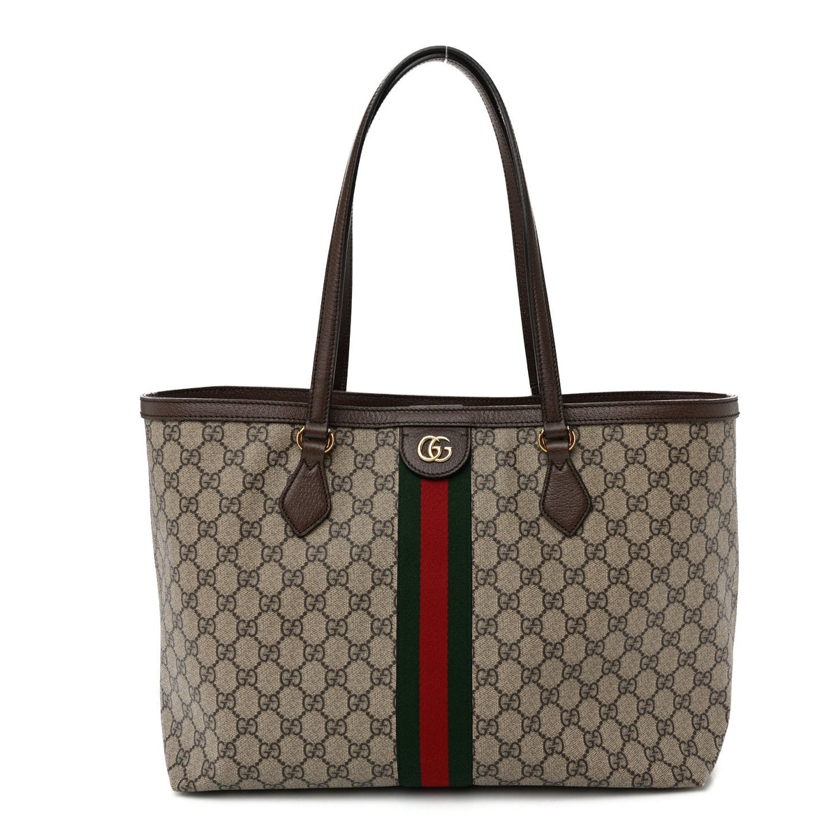 GG Supreme Monogram Medium Ophidia Shopping Tote Brown