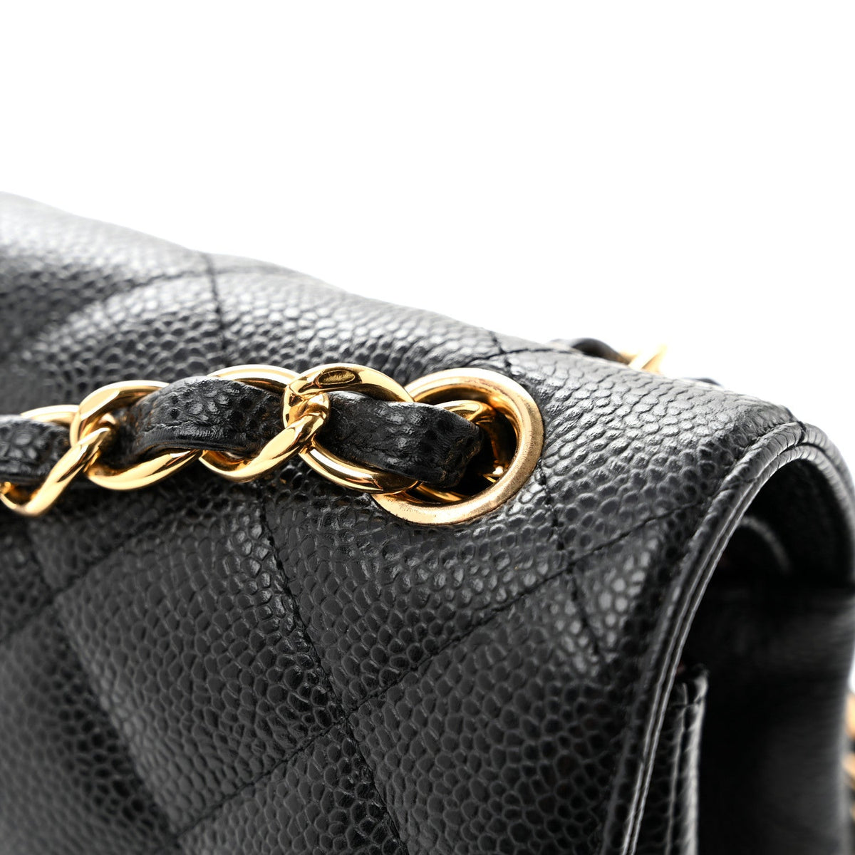 Caviar Quilted Jumbo Double Flap Black