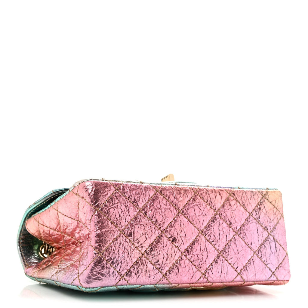Metallic Goatskin Quilted Mini 2.55 Reissue Flap Multicolor