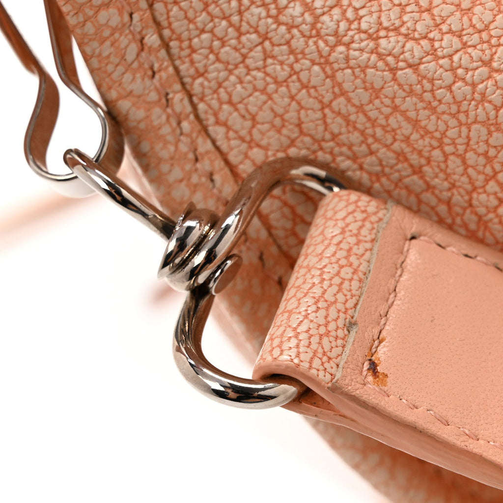Chevre Silver Metallic Edge Hardware City Rose Peach