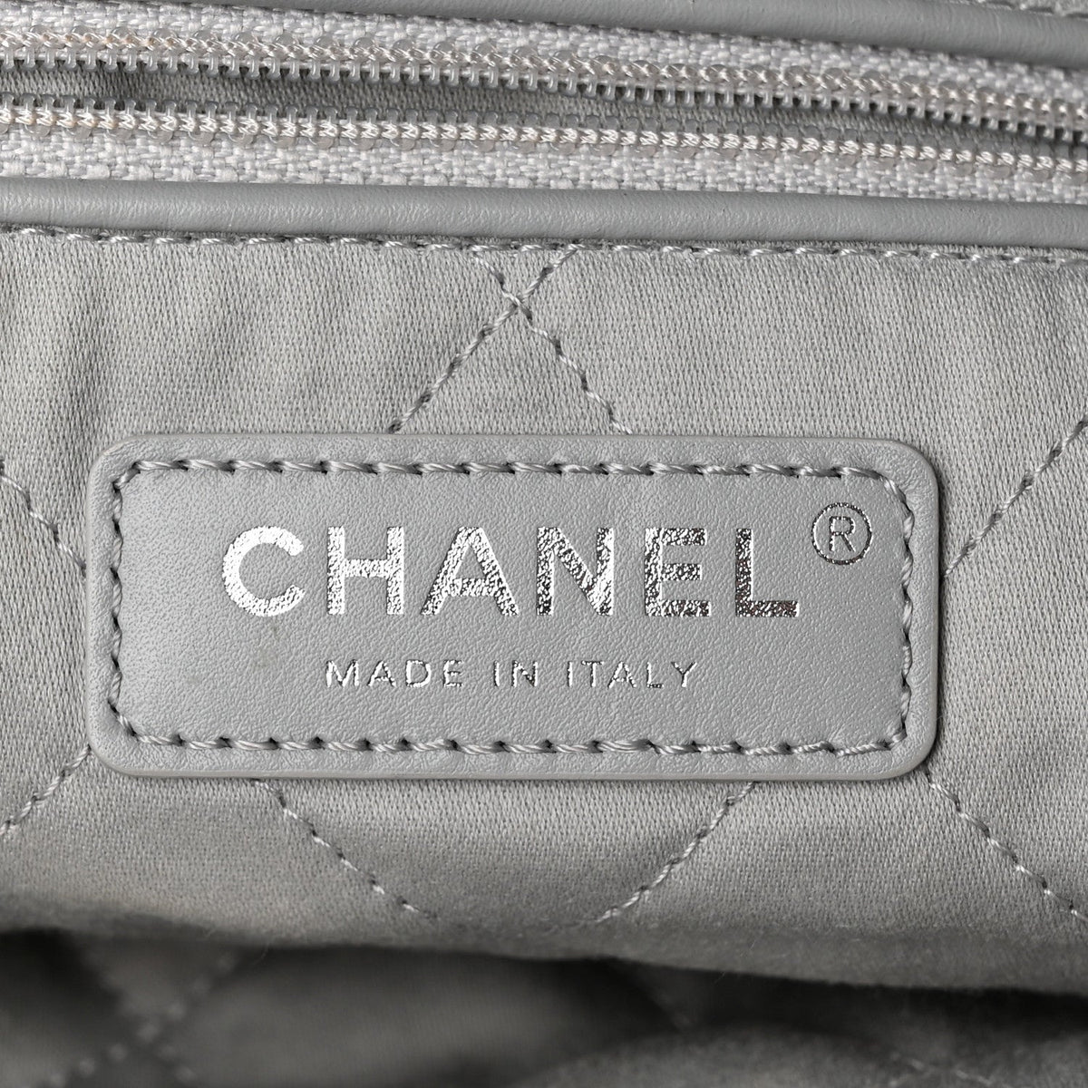 Metallic Calfskin Quilted Chanel 22 Silver