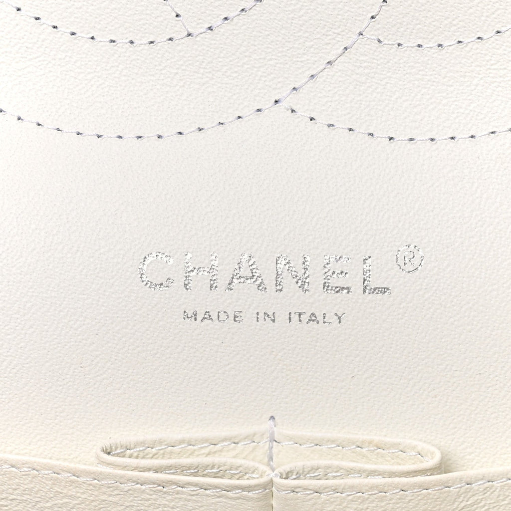 Caviar Quilted Jumbo Double Flap White