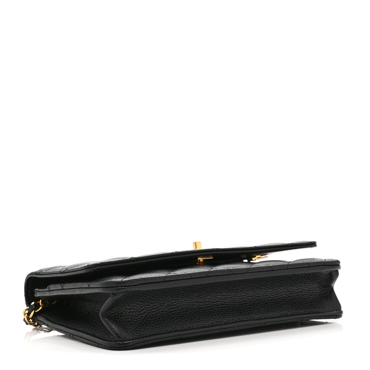 Caviar Quilted CC Turnlock Wallet On Chain WOC Black