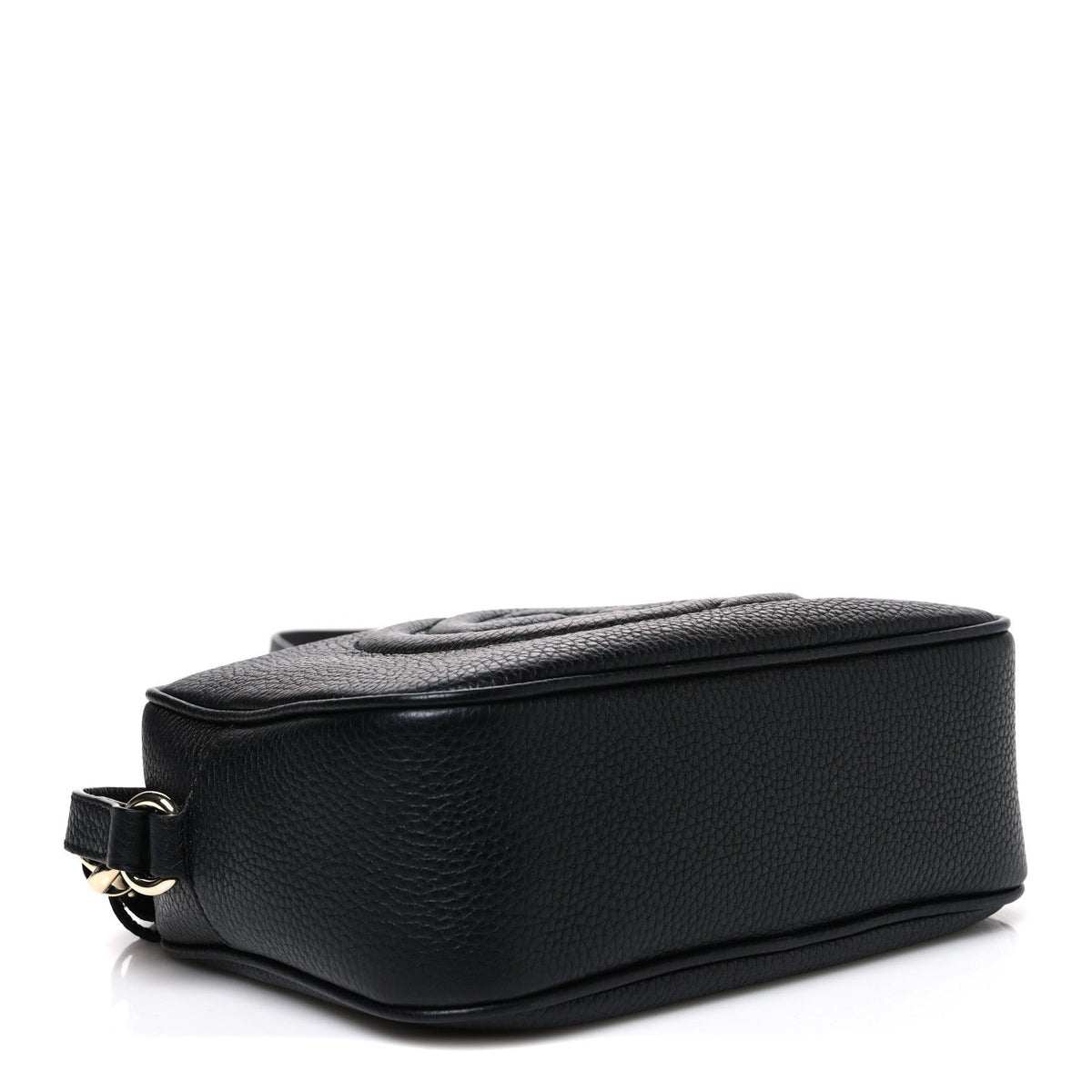 Pebbled Calfskin Small Soho Disco Bag Black