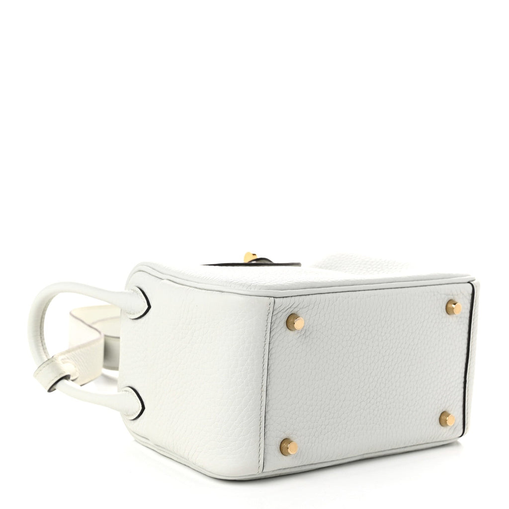Taurillon Clemence Mini Lindy 20 Gris Platine