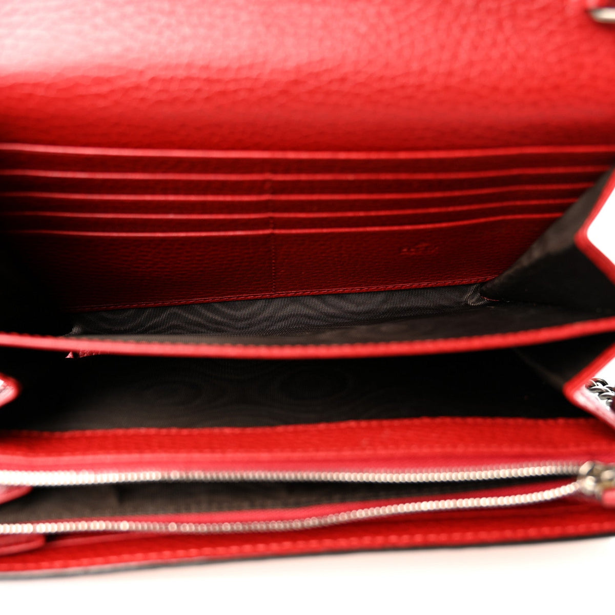 Calfskin Mini Dionysus Chain Wallet Hibiscus Red