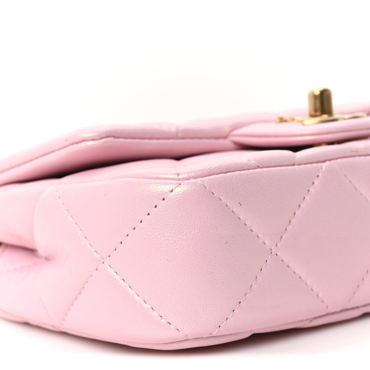 Pearly Lambskin Pearl Quilted Mini Flap Pink