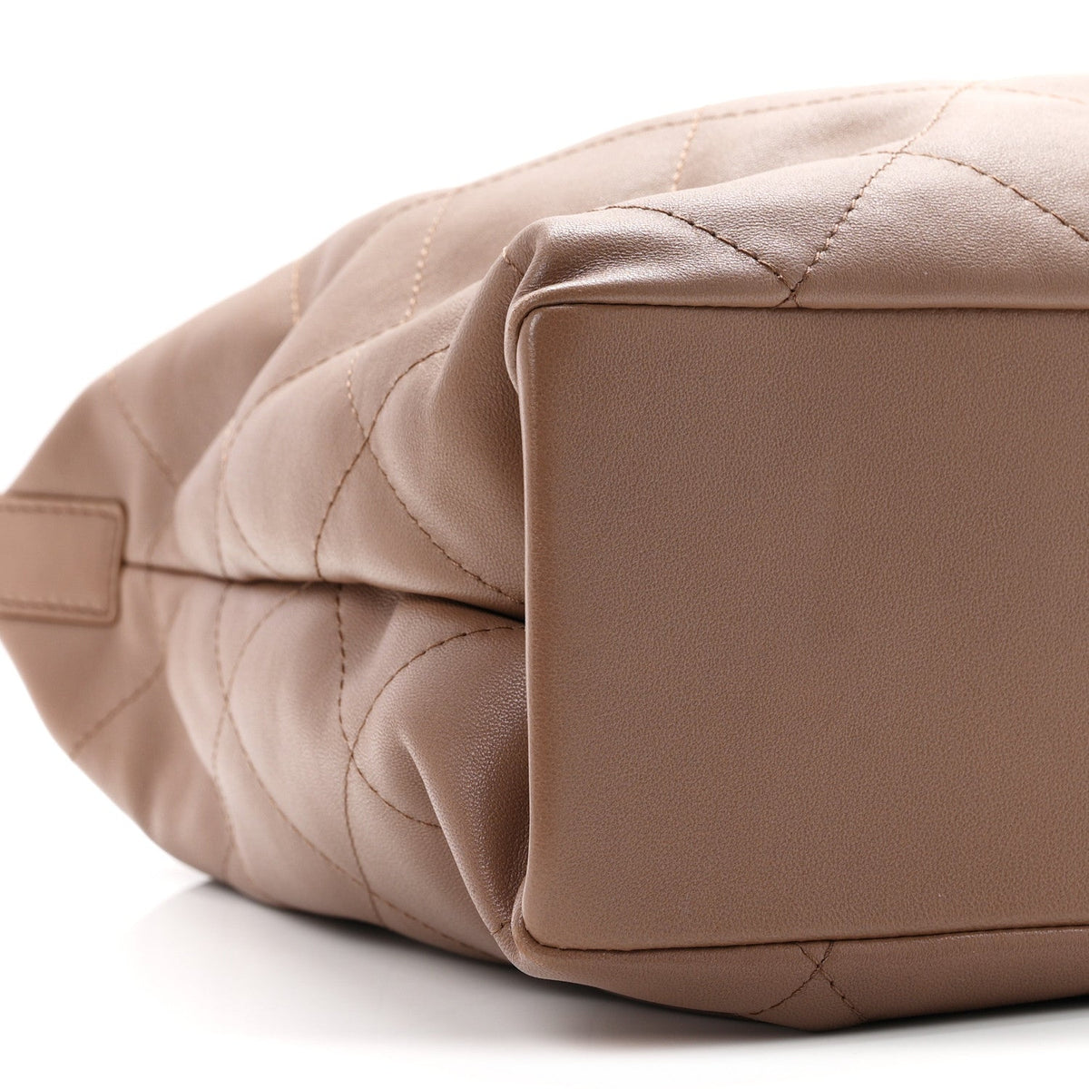 Shiny Lambskin Quilted Maxi Hobo Brown