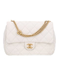 Caviar Quilted Sweetheart Flap White