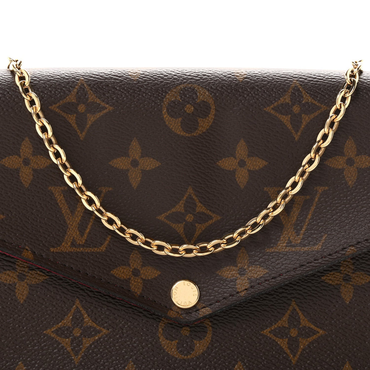 Monogram Pochette Felicie Chain Wallet Fuchsia