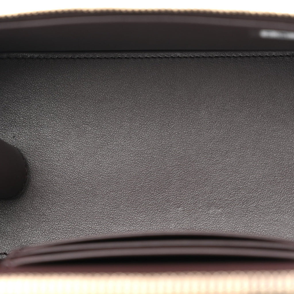 Caviar Quilted Top Handle Long Vanity Dark Brown