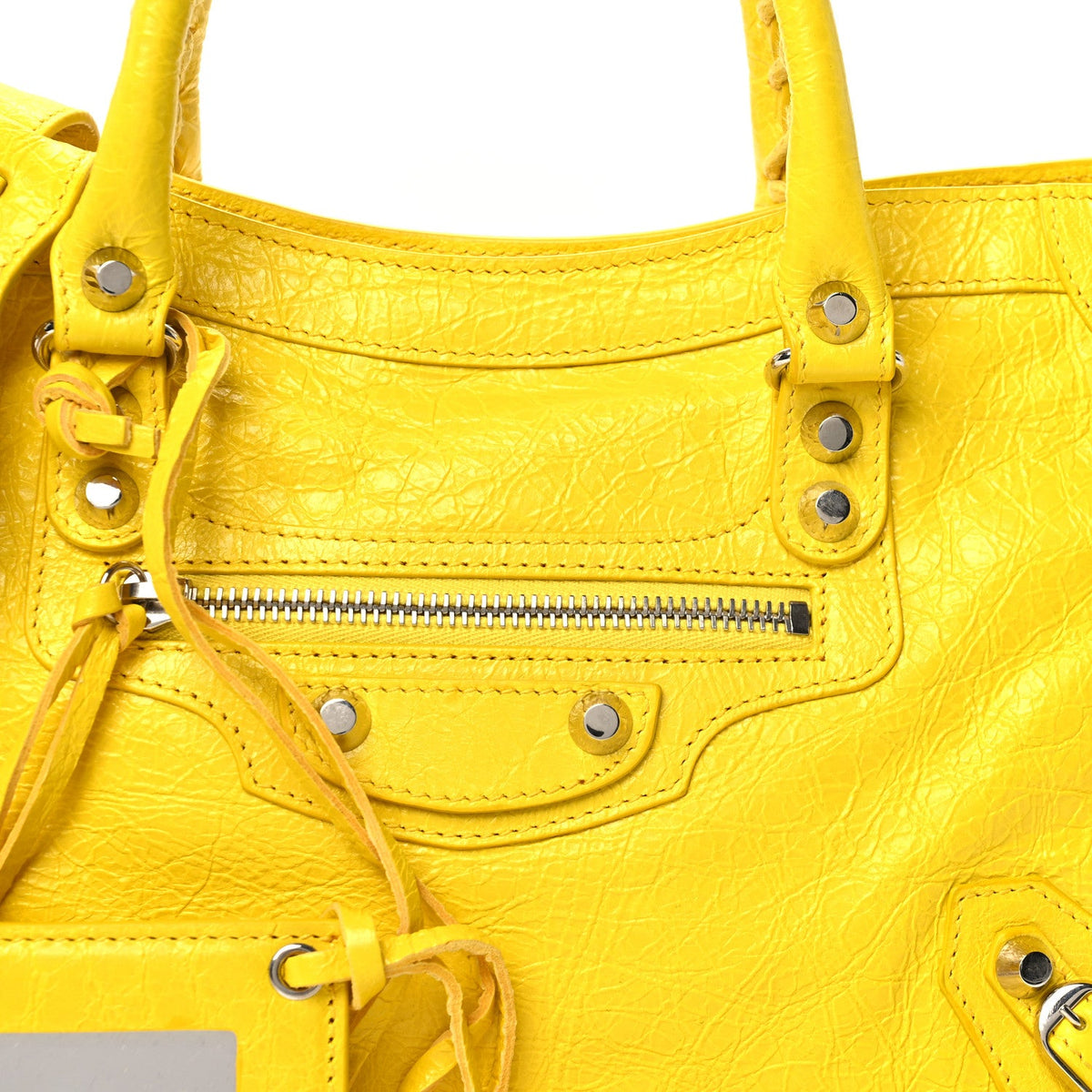 Agneau Classic Silver Hardware City S Jaune Soleil