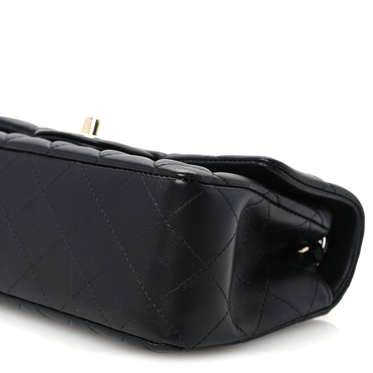 Lambskin Quilted Mini Rectangular Flap Black