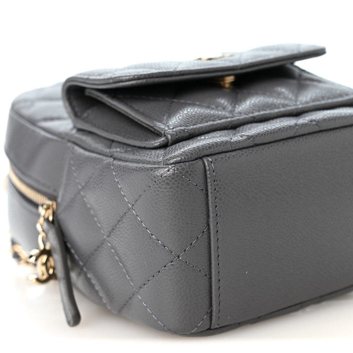 Caviar Quilted CC Mini Classic Backpack Grey
