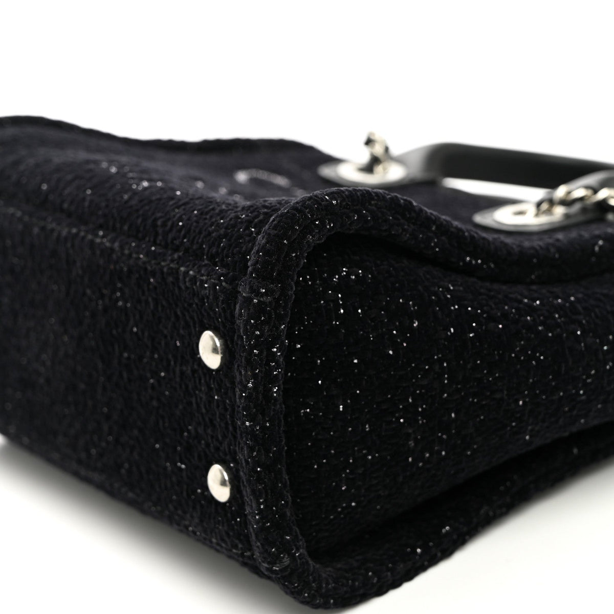 Lurex Canvas Mini Deauville Tote Black