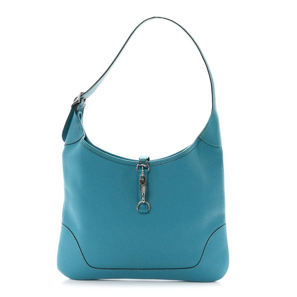 Chevre de Coromandel Trim 31 Shoulder Bag Turquoise
