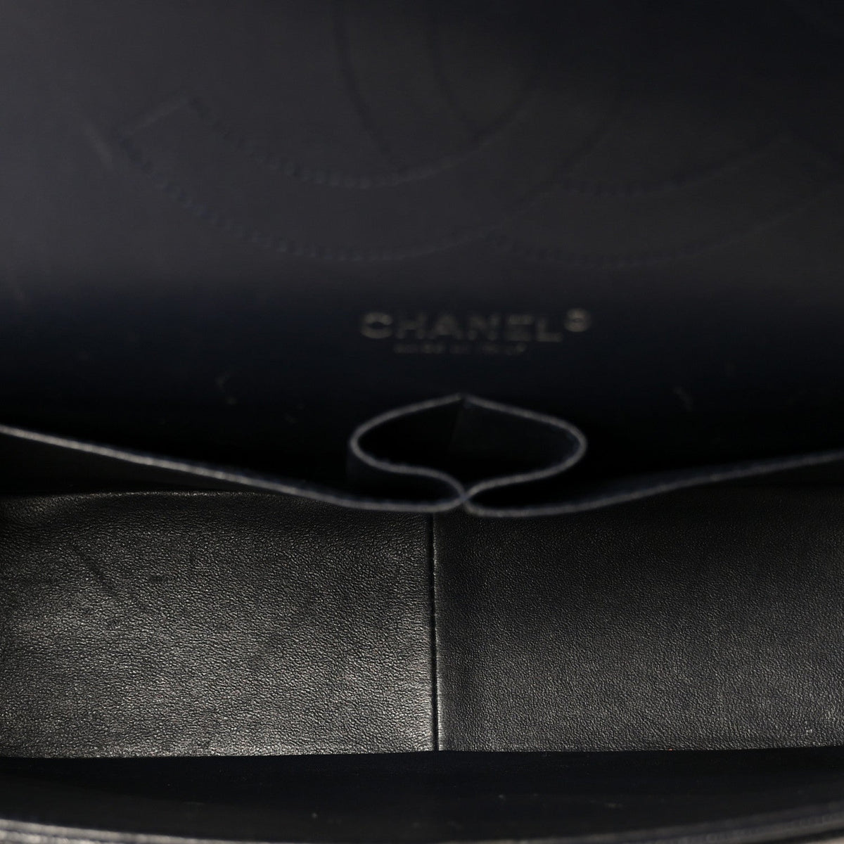Caviar Quilted Jumbo Double Flap Navy Blue