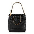 Shiny Caviar Quilted Monochrome Mini Chanel 22 Black