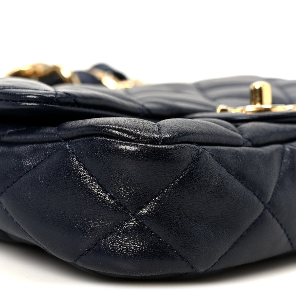 Lambskin Quilted Small Funky Town Flap Blue