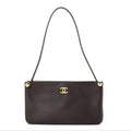 Calfskin Chick Studs Clutch Dark Brown
