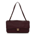 Grained Calfskin Small Souplissimo Maxi Flap Burgundy