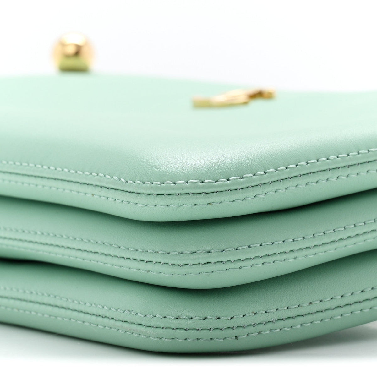 Calfskin Chick Studs Clutch Green