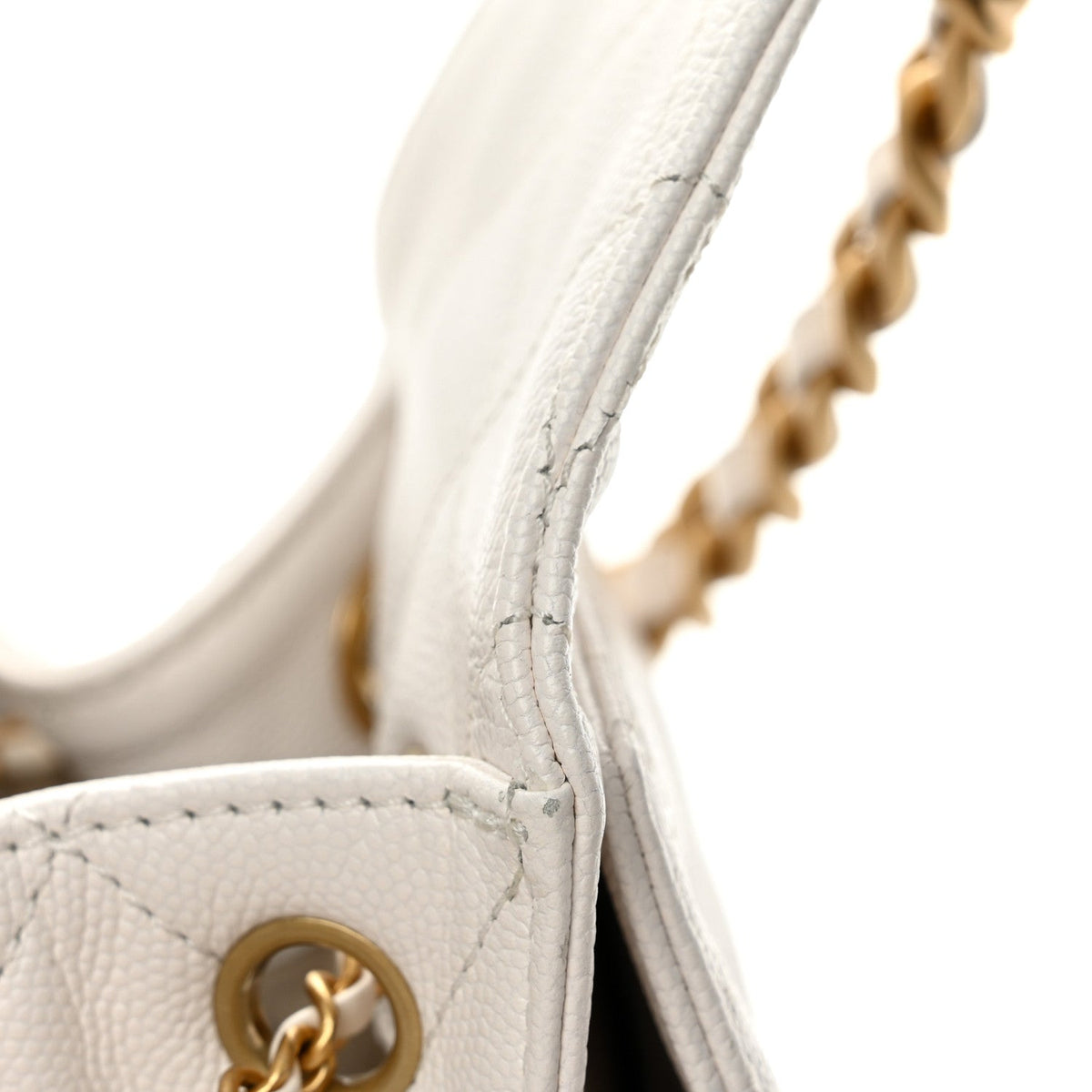 Caviar Quilted Small Chanel 25 Handbag White