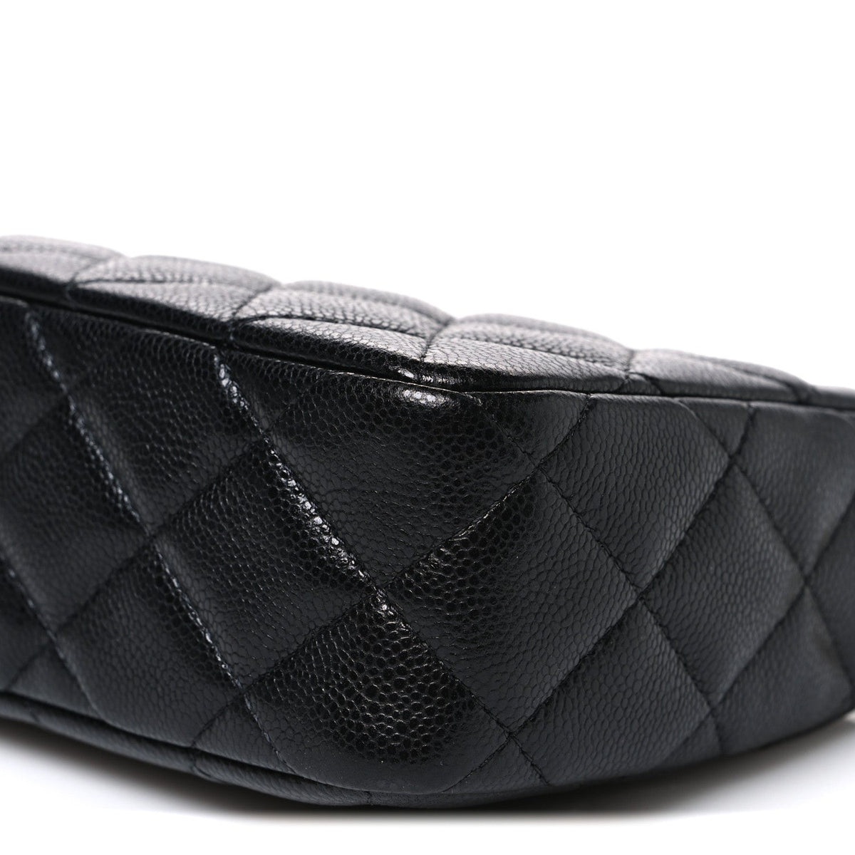 Caviar Quilted Purse With Chain Black