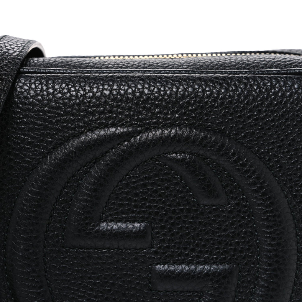Pebbled Calfskin Small Soho Disco Bag Black