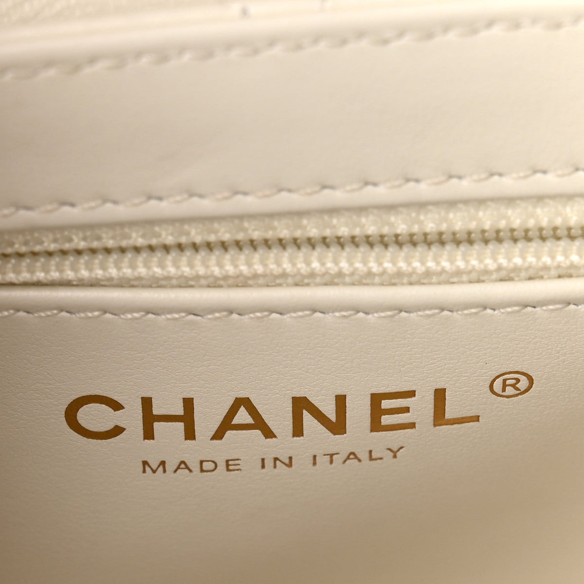 Shiny Aged Calfskin Quilted Nano Kelly Shopper White
