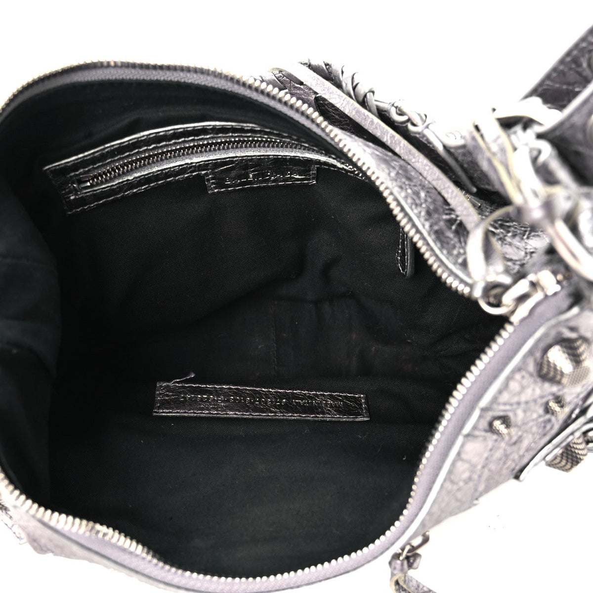 Metallic Agneau Arena Small Le Cagole Shoulder Bag Silver