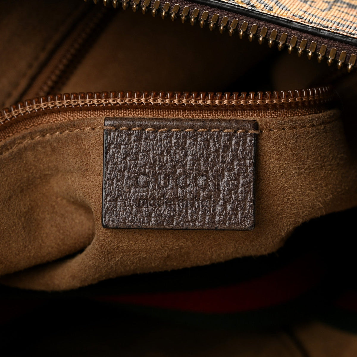 GG Supreme Monogram Bengal Web Medium Flat Messenger Beige Yard