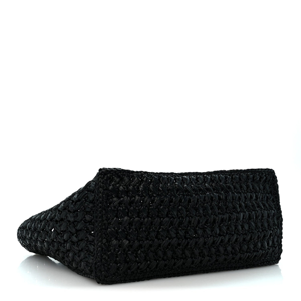 Raffia Coco Beach Shopping Bag Black