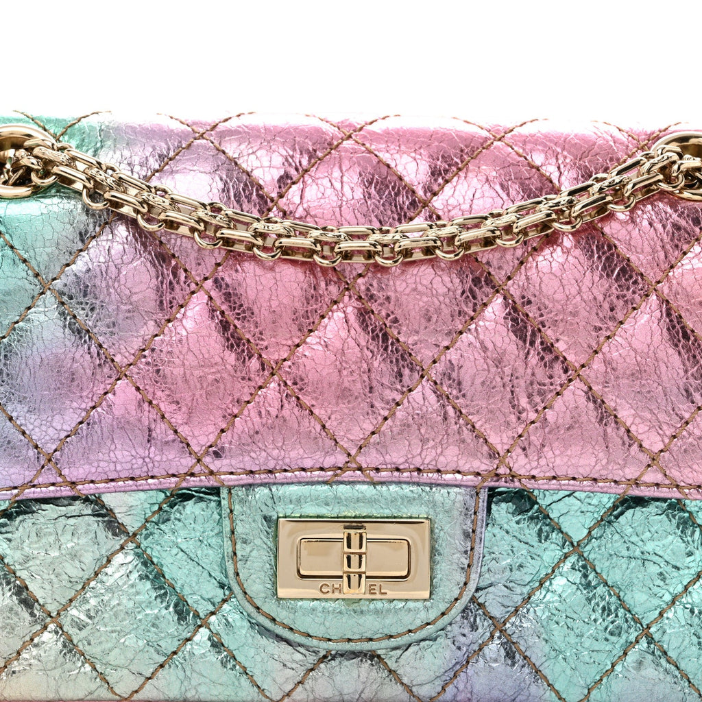 Metallic Goatskin Quilted Mini 2.55 Reissue Flap Multicolor