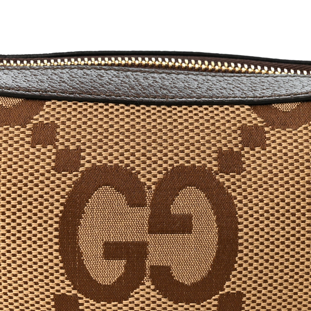 Monogram Jumbo GG Textured Dollar Calfskin Web Mini Ophidia Half Moon Hobo Camel Ebony New Acero