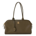 Calfskin Large Perfect Bowling Bag Dark Khaki