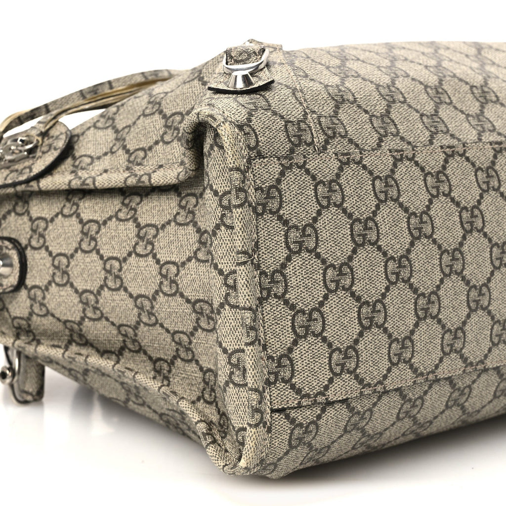 X GUCCI GG Supreme Monogram Neo Classic Silver Hardware City Beige Ebony