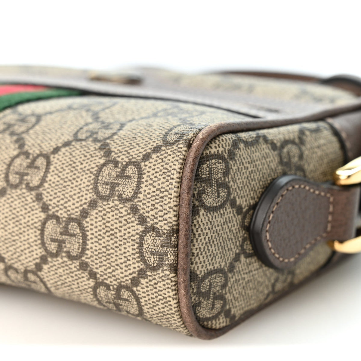 GG Supreme Monogram Web Mini Ophidia Shoulder Bag Brown
