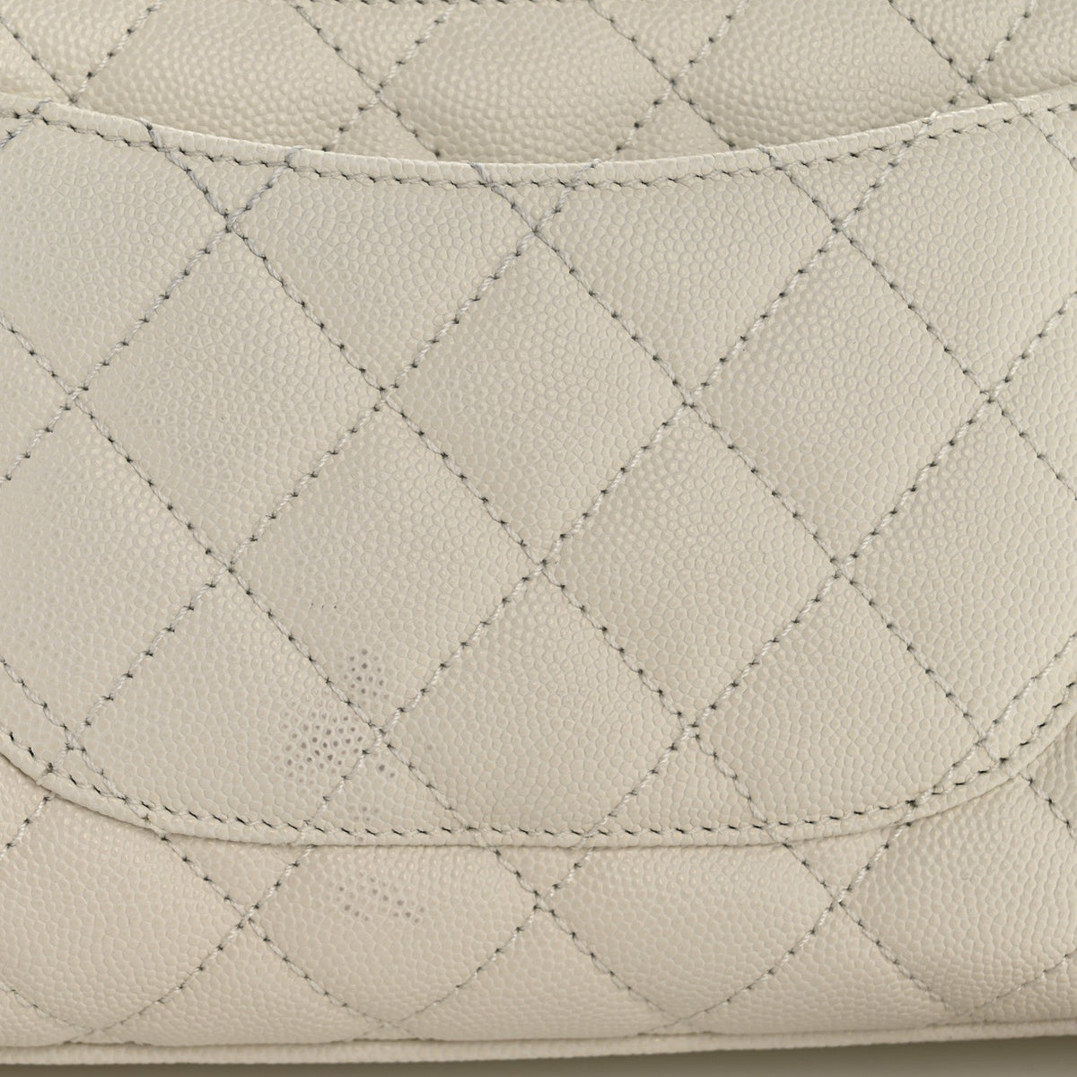 Caviar Quilted Mini Coco Handle Flap White
