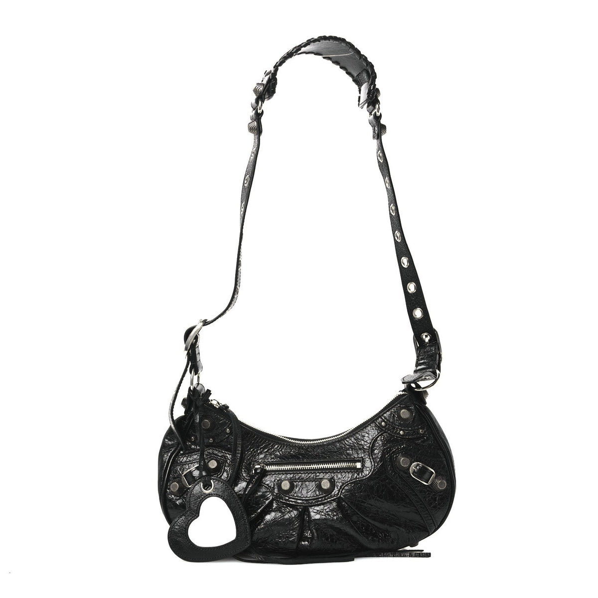 Agneau Arena Small Le Cagole Shoulder Bag Black