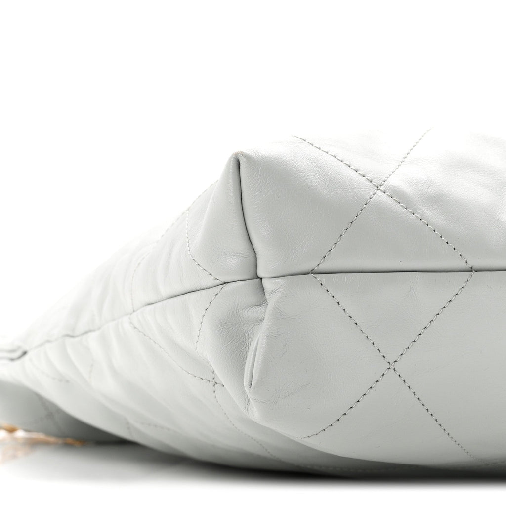 Shiny Calfskin Quilted Small Chanel 22 Light Blue