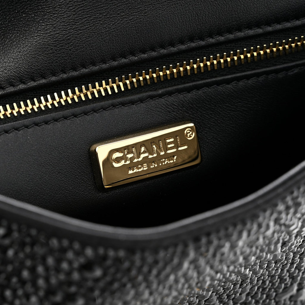 Strass Evening Flap Bag Black