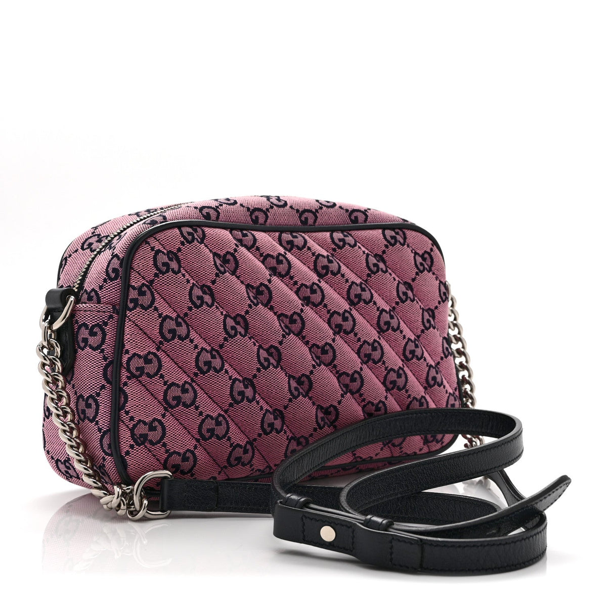 Monogram Multicolor Matelasse Diagonal Small GG Marmont Chain Shoulder Bag Pink Blue
