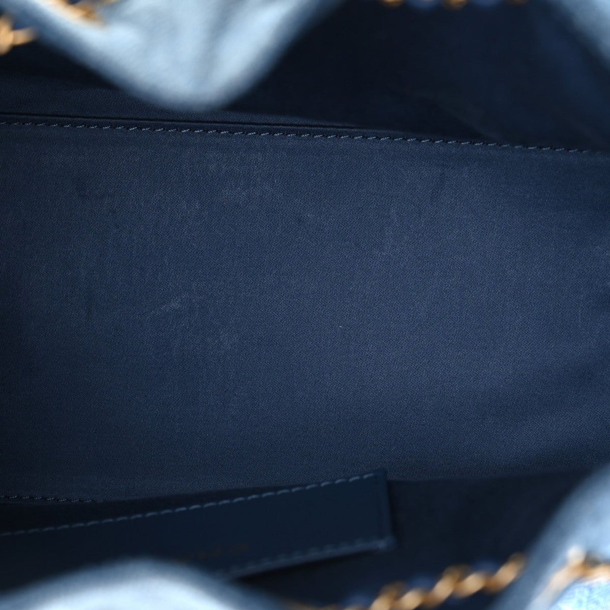 Washed Denim Quilted Small Chanel 25 Handbag Blue