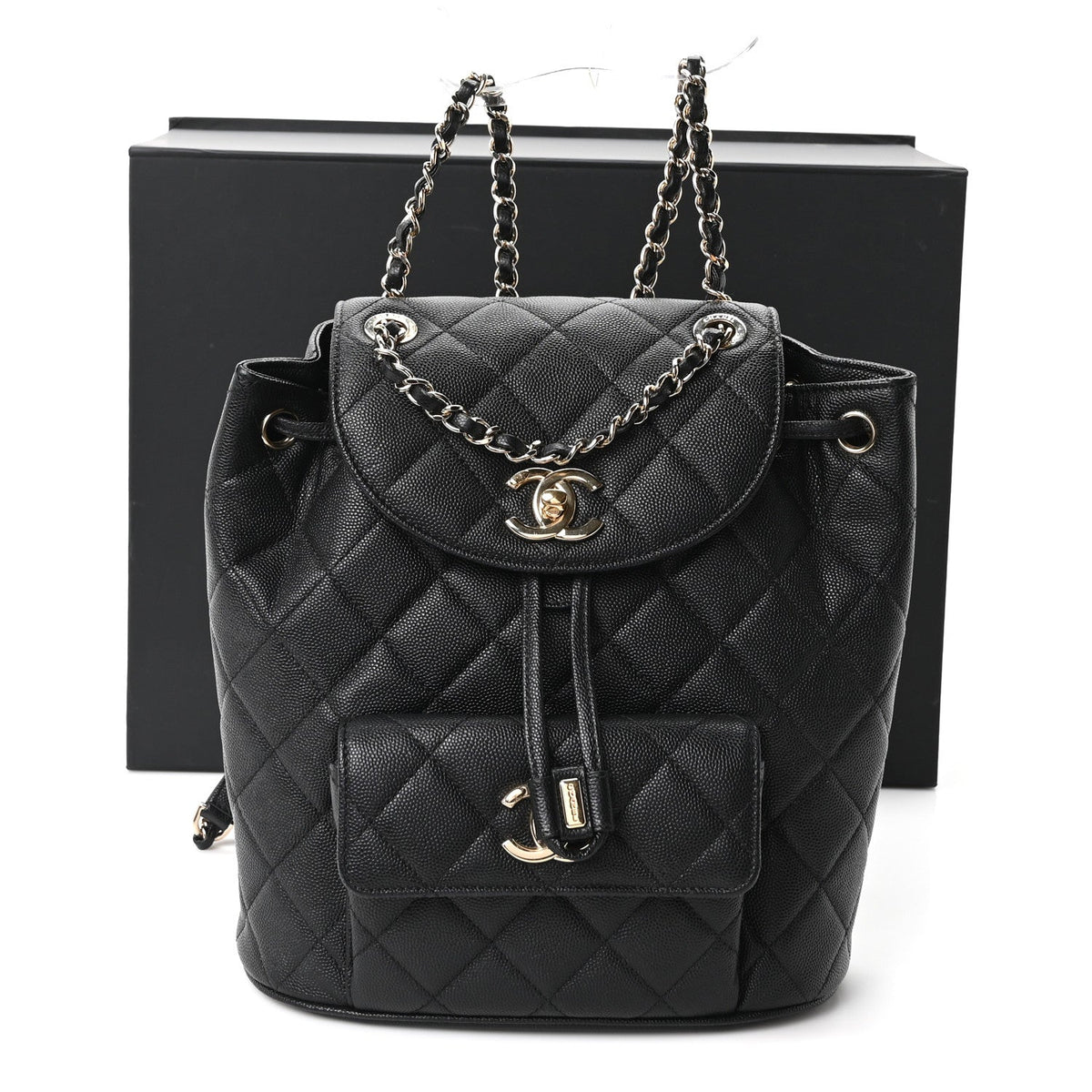 Caviar Quilted Backpack Bag Black