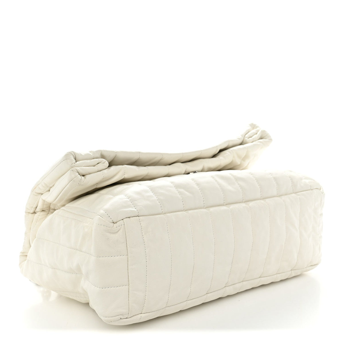 Arena Calfskin Nylon Medium Monaco Chain Shoulder Bag Optic White
