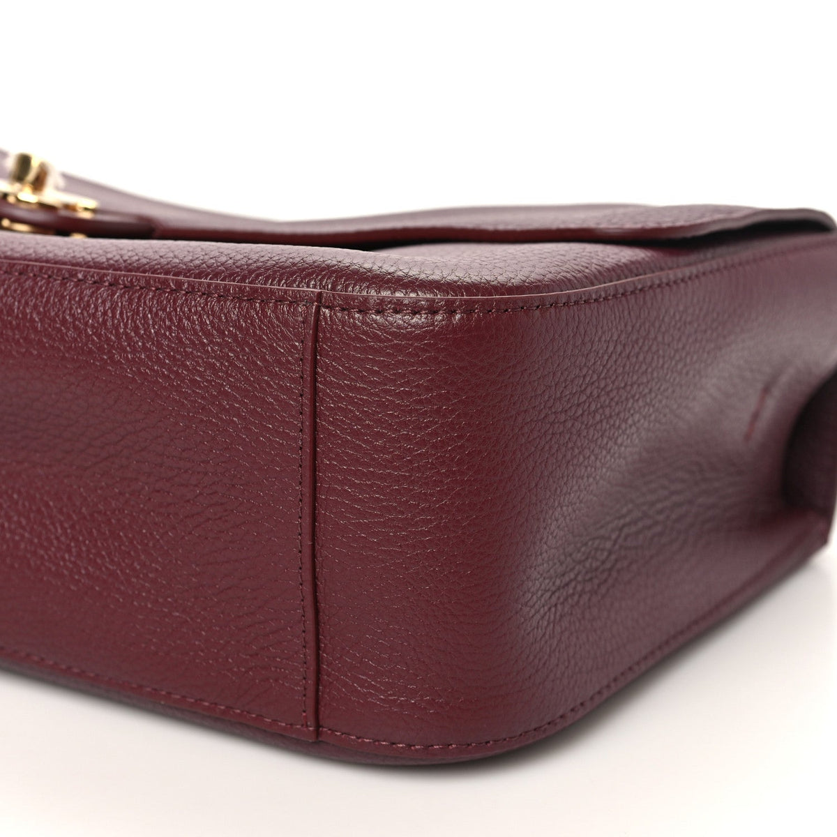 Grained Calfskin Small Souplissimo Maxi Flap Burgundy
