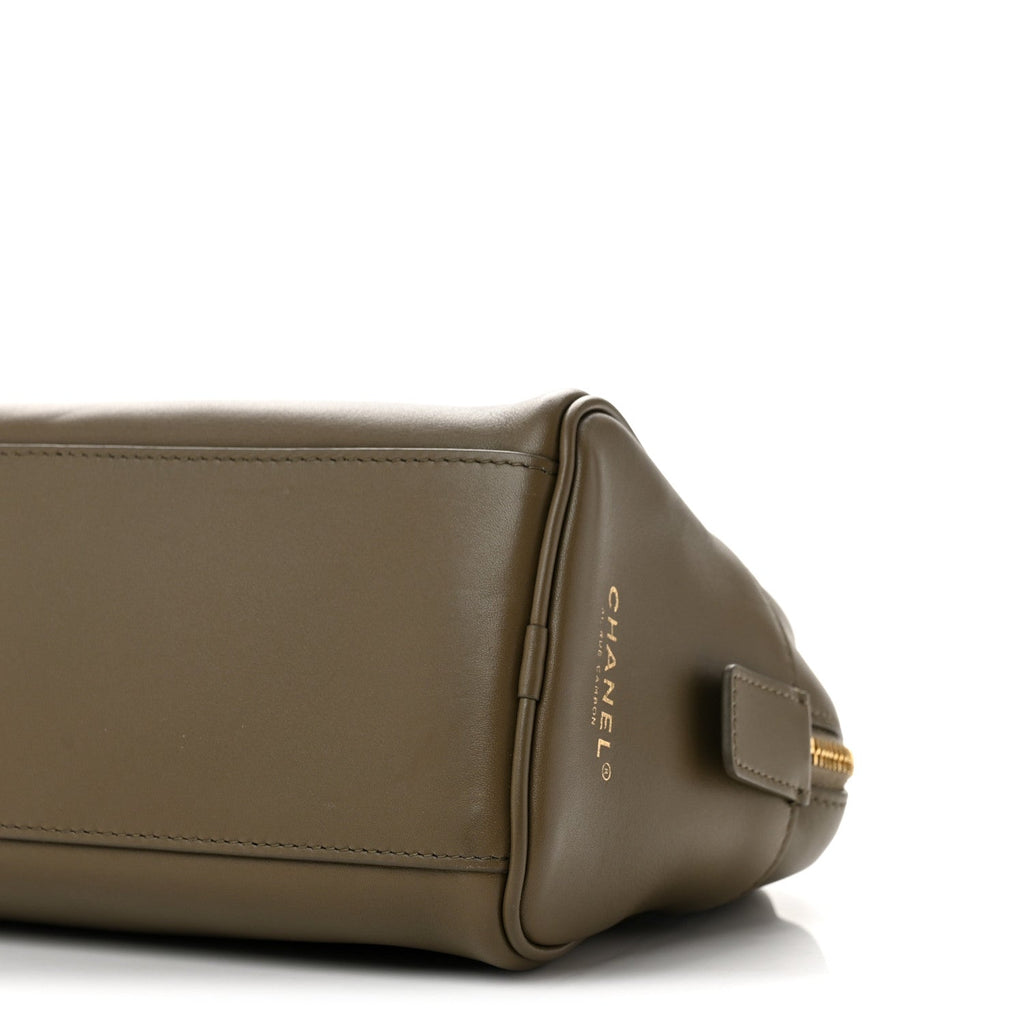 Calfskin Large Perfect Bowling Bag Dark Khaki