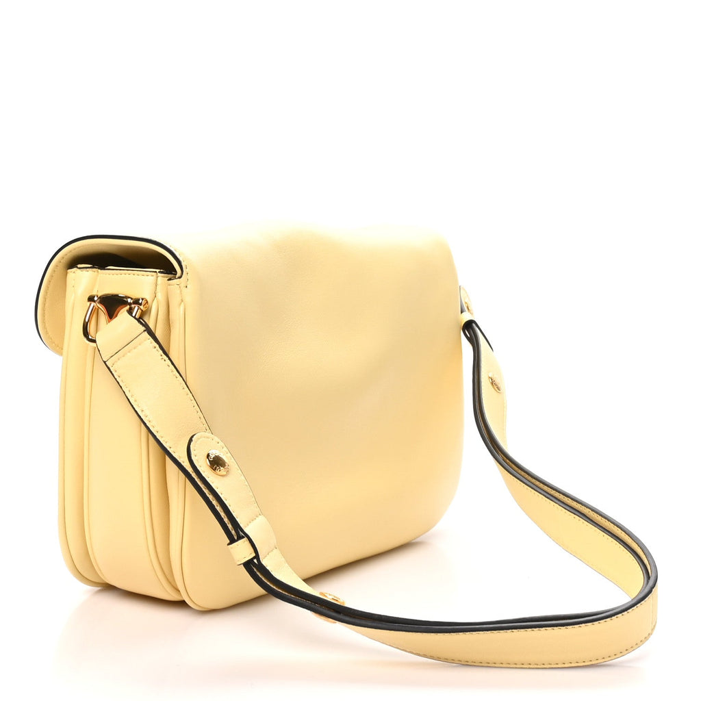 Calfskin Horsebit 1955 Aura Small Shoulder Bag Daylight Yellow