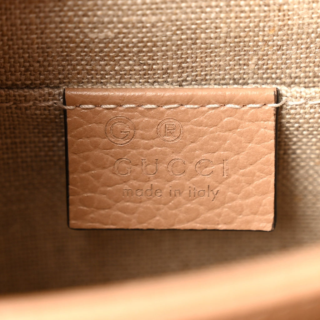 Dollar Calfskin Small Interlocking G Shoulder Bag Camelia